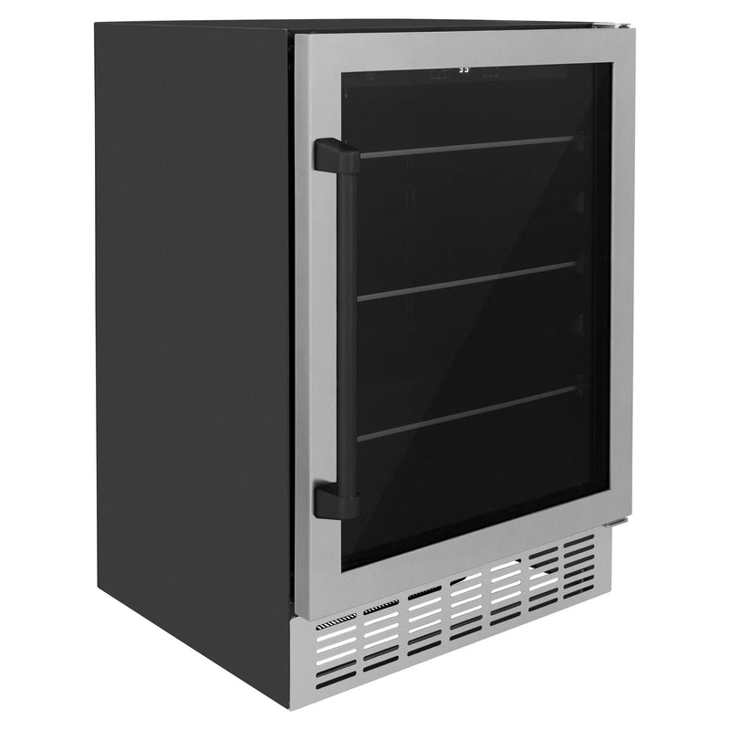 ZLINE 24 in. Monument Autograph Edition 154 Can Beverage Fridge in Stainless Steel with Accents RBVZ-US-24