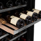 ZLINE 24 In. Monument Dual Zone 44-Bottle Wine Cooler in Stainless Steel with Wood Shelf RWV-UD-24