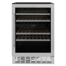 ZLINE 24 in. Monument Autograph Edition Dual Zone 44-Bottle Wine Cooler in Stainless Steel with Accents RWVZ-UD-24