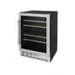ZLINE 24 in. Monument Autograph Edition Dual Zone 44-Bottle Wine Cooler in Stainless Steel with Accents RWVZ-UD-24
