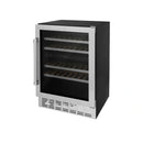 ZLINE 24 in. Monument Autograph Edition Dual Zone 44-Bottle Wine Cooler in Stainless Steel with Accents RWVZ-UD-24