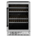 ZLINE 24 in. Monument Autograph Edition Dual Zone 44-Bottle Wine Cooler in Stainless Steel with Accents RWVZ-UD-24