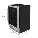 ZLINE 24 in. Monument Autograph Edition 154 Can Beverage Fridge in Stainless Steel with Accents RBVZ-US-24
