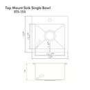 ZLINE 15" Donner Topmount Single Bowl Bar Kitchen Sink