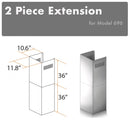 ZLINE 2-36 in. Chimney Extensions for 10 ft. to 12 ft. Ceilings - 2PCEXT-696