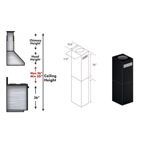 ZLINE 2-36 in. Chimney Extensions for 10 ft. to 12 ft. Ceilings - 2PCEXT-BSKE2iN