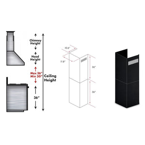 ZLINE 2-36 in. Chimney Extensions for 10 ft. to 12 ft. Ceilings - 2PCEXT-BSKEN