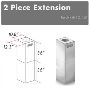 ZLINE 2-36 in. Chimney Extensions for 10 ft. to 12 ft. Ceilings - 2PCEXT-GL14i
