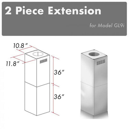 ZLINE 2-36 in. Chimney Extensions for 10 ft. to 12 ft. Ceilings - 2PCEXT-GL9i