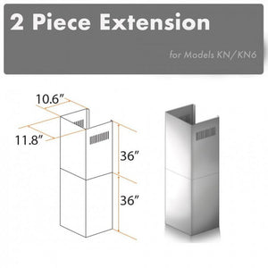 ZLINE 2-36 in. Chimney Extensions for 10 ft. to 12 ft. Ceilings - 2PCEXT-KN