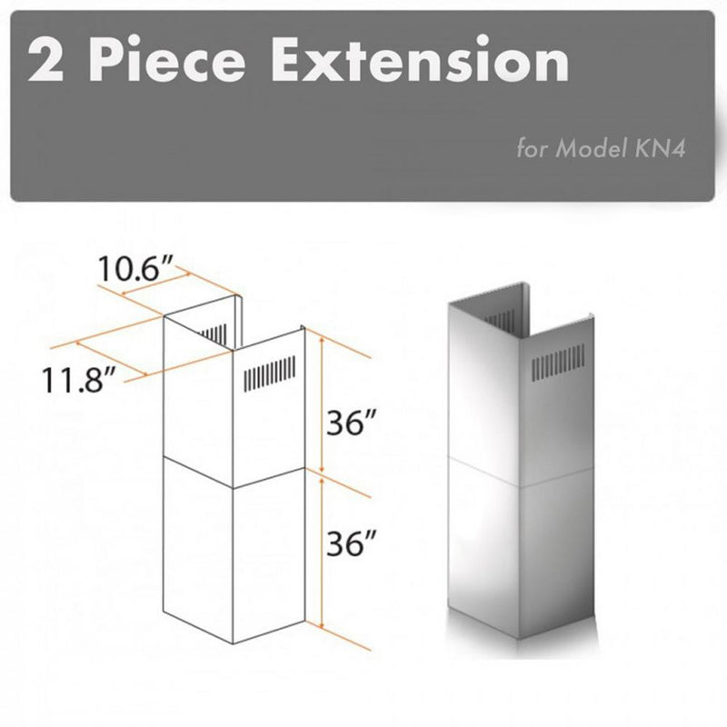 ZLINE 2-36 in. Chimney Extensions for 10 ft. to 12 ft. Ceilings - 2PCEXT-KN
