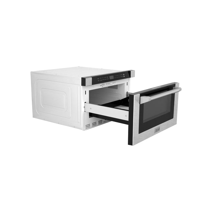 ZLINE 24" 1.2 cu. ft. Built-in Microwave Drawer with a Traditional Handle in Fingerprint Resistant Stainless Steel MWD-1-SS-H