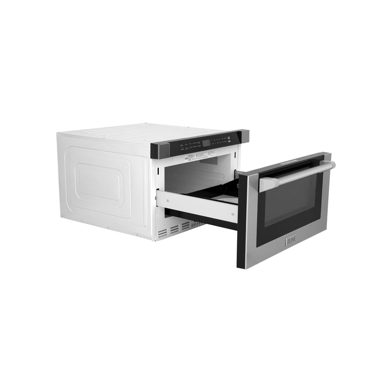 ZLINE 24" 1.2 cu. ft. Built-in Microwave Drawer with a Traditional Handle in Stainless Steel 