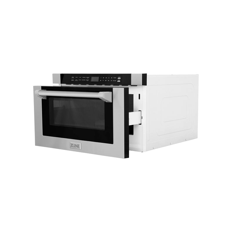 ZLINE 24" 1.2 cu. ft. Built-in Microwave Drawer with a Traditional Handle in Stainless Steel 