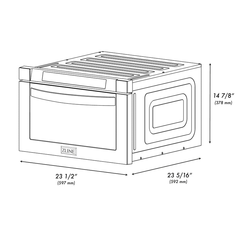 ZLINE 24" 1.2 cu. ft. Built-in Microwave Drawer with a Traditional Handle in Stainless Steel 