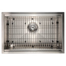 ZLINE 27" Garmisch Undermount Single Bowl Kitchen Sink with Bottom Grid and Accessories 