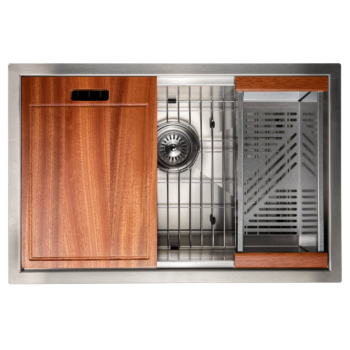 ZLINE 27" Garmisch Undermount Single Bowl Kitchen Sink with Bottom Grid and Accessories 