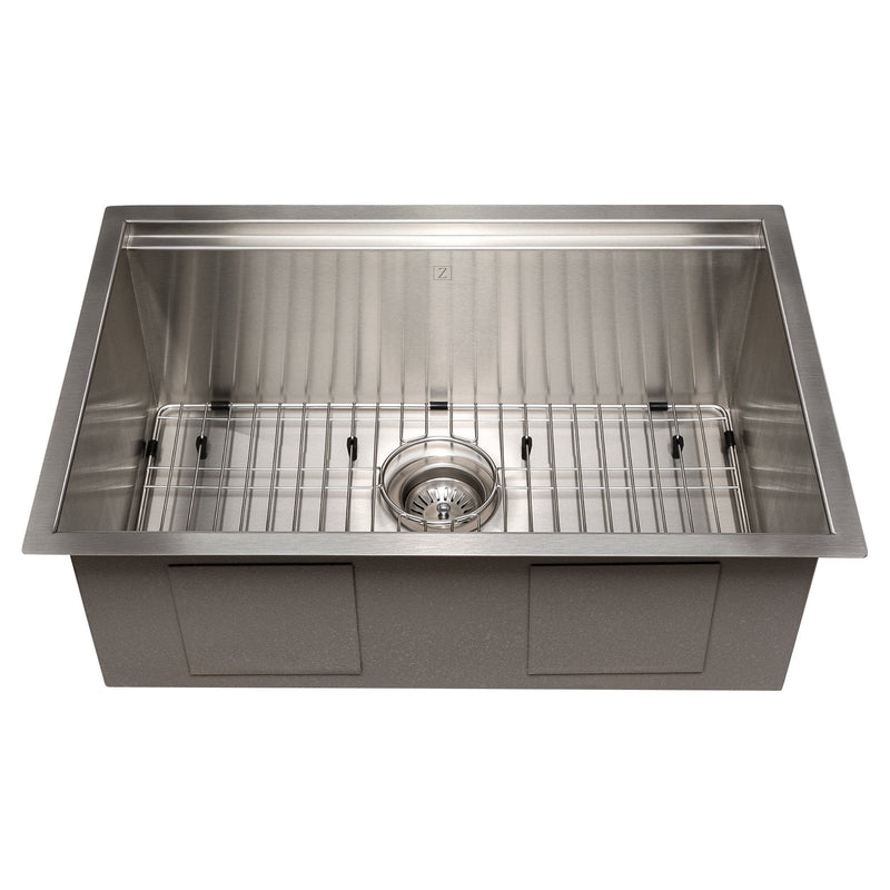ZLINE 27" Garmisch Undermount Single Bowl Kitchen Sink with Bottom Grid and Accessories 