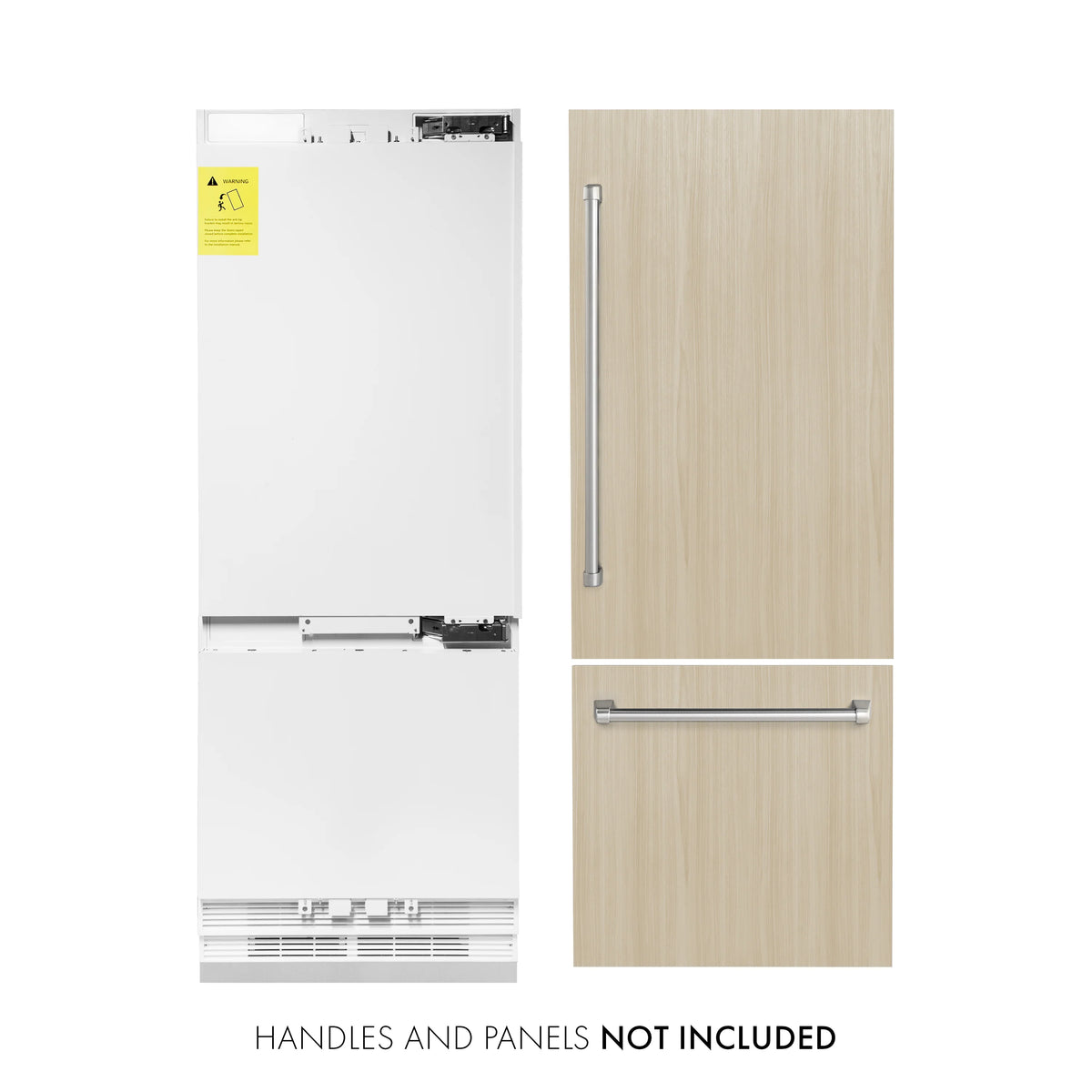 ZLINE 30" 16.1 cu. ft. Panel Ready Built-In 2-Door Bottom Freezer Refrigerator with Internal Water and Ice Dispenser