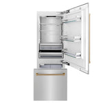 ZLINE 30" Autograph Edition 16.1 cu. ft. Built-in 2-Door Bottom Freezer Refrigerator with Internal Water and Ice Dispenser in Stainless Steel RBIVZ-304-30