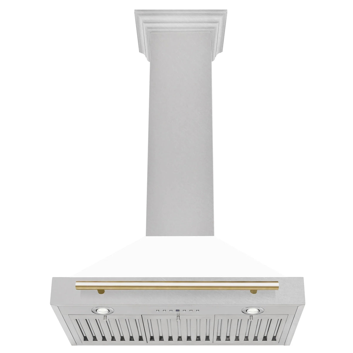 ZLINE 30" Autograph Edition DuraSnow® Stainless Steel Range Hood with White Matte Shell KB4SNZ-WM30
