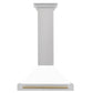 ZLINE 30" Autograph Edition DuraSnow® Stainless Steel Range Hood with White Matte Shell KB4SNZ-WM30