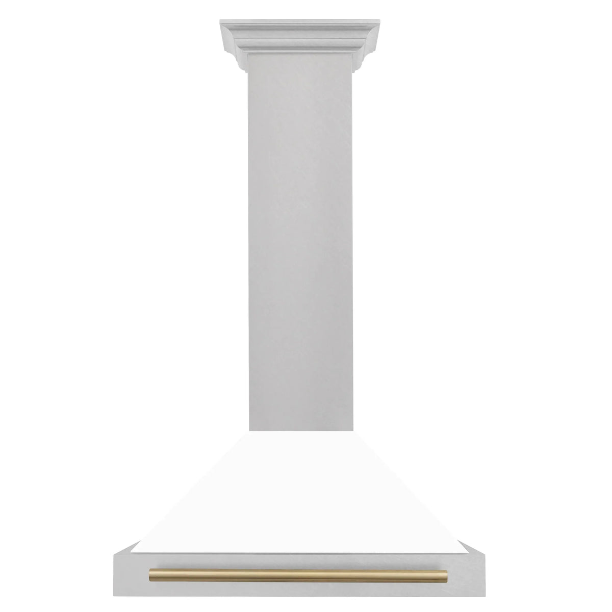ZLINE 30" Autograph Edition DuraSnow® Stainless Steel Range Hood with White Matte Shell KB4SNZ-WM30