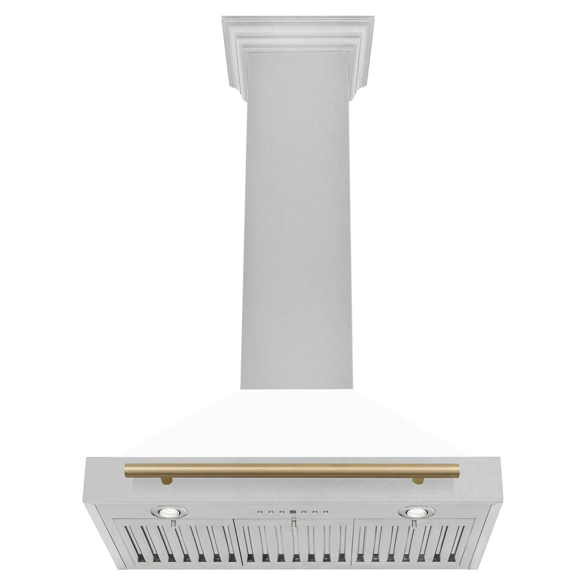 ZLINE 30" Autograph Edition DuraSnow® Stainless Steel Range Hood with White Matte Shell KB4SNZ-WM30