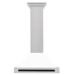 ZLINE 30" Autograph Edition DuraSnow® Stainless Steel Range Hood with White Matte Shell KB4SNZ-WM30