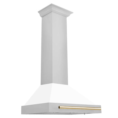 ZLINE 30" Autograph Edition Stainless Steel Range Hood with White Matte Shell KB4STZ-WM30