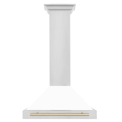 ZLINE 30" Autograph Edition Stainless Steel Range Hood with White Matte Shell KB4STZ-WM30