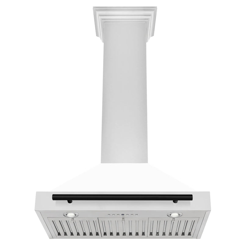 ZLINE 30" Autograph Edition Stainless Steel Range Hood with White Matte Shell KB4STZ-WM30