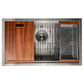 ZLINE 30" Garmisch Undermount Single Bowl Kitchen Sink with Bottom Grid and Accessories 