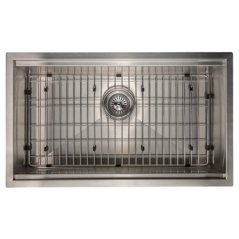 ZLINE 30" Garmisch Undermount Single Bowl Kitchen Sink with Bottom Grid and Accessories 