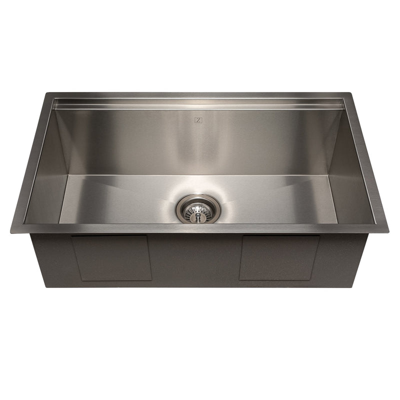 ZLINE 30" Garmisch Undermount Single Bowl Kitchen Sink with Bottom Grid and Accessories 