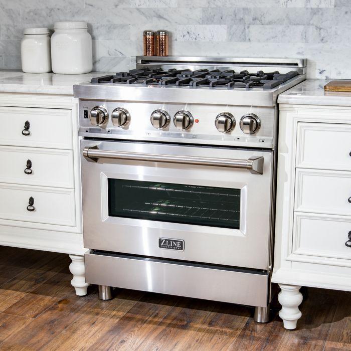 ZLINE 30 in. Dual Fuel Range & Over-the-Range Microwave Package - 2KP-RAOTR30