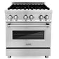 ZLINE 30 in. Dual Fuel Range & Over-the-Range Microwave Package - 2KP-RAOTR30