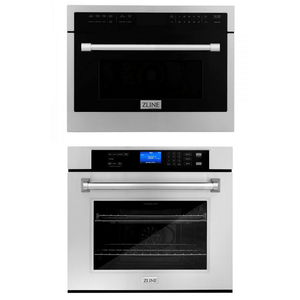ZLINE Appliance Package - 30 in. Self-Cleaning Wall Oven and 24 in. Microwave Oven - 2KP-MW24-AWS30