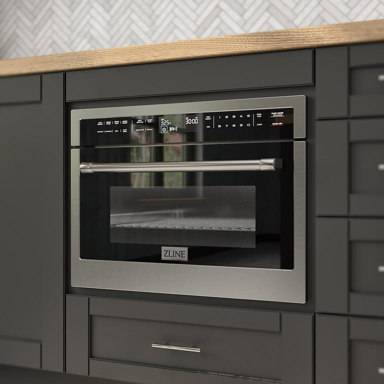 ZLINE Appliance Package - 30 in. Self-Cleaning Wall Oven and 24 in. Microwave Oven - 2KP-MW24-AWS30