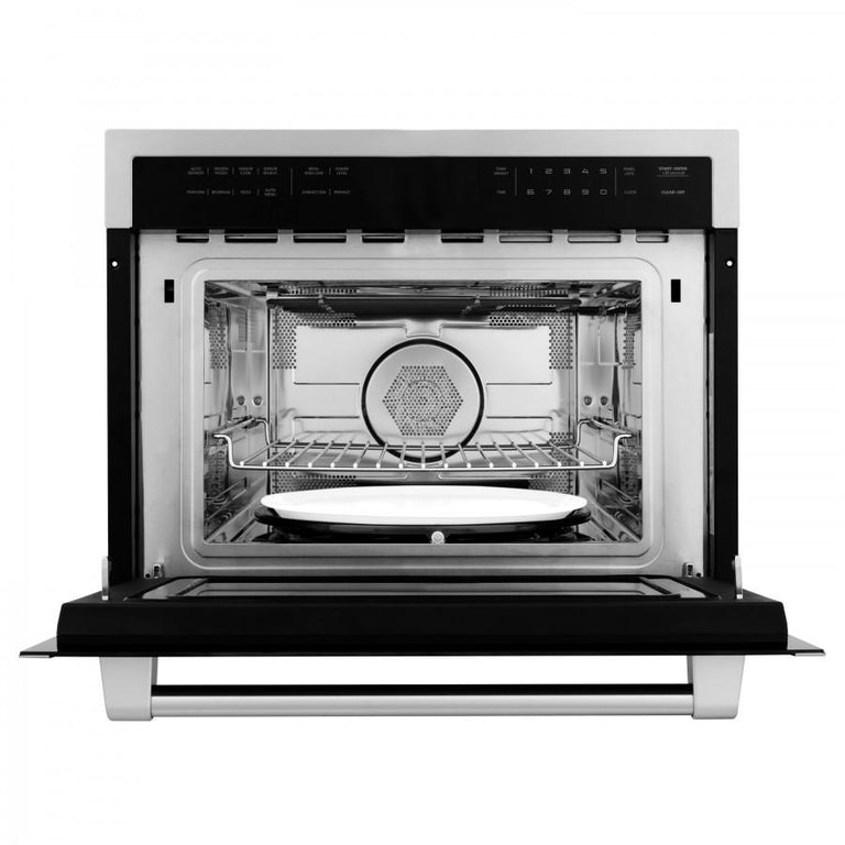 ZLINE Appliance Package - 30 in. Self-Cleaning Wall Oven and 24 in. Microwave Oven - 2KP-MW24-AWS30