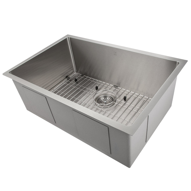ZLINE 30" Meribel Undermount Single Bowl Kitchen Sink with Bottom Grid