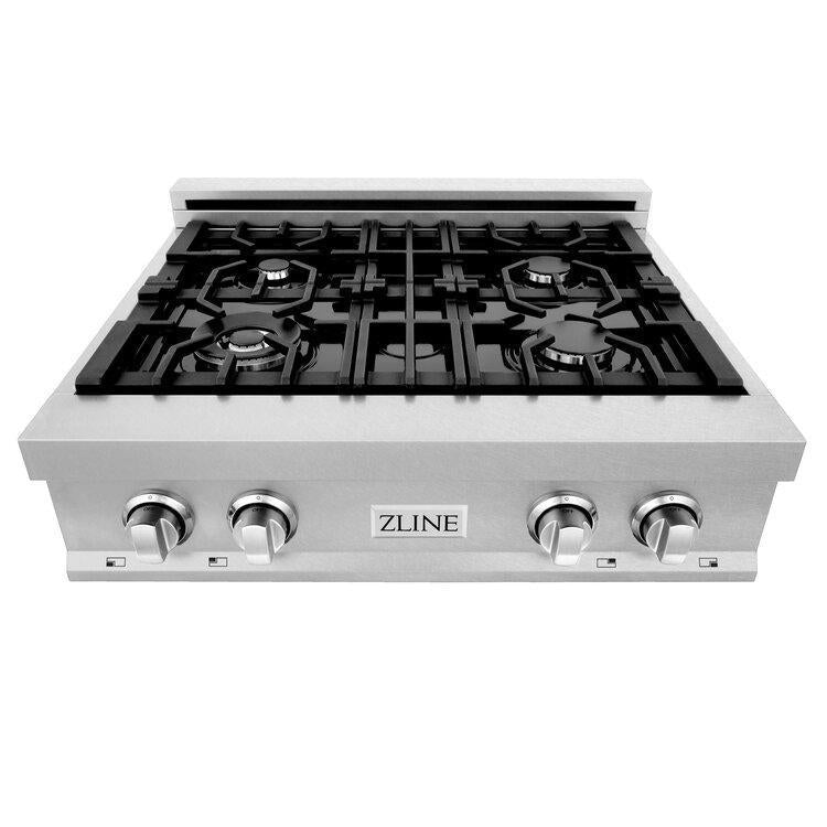 ZLINE 30" Porcelain Rangetop in DuraSnow Stainless Steel with 4 Gas Burners