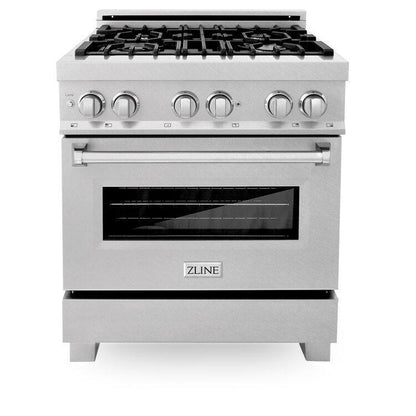 ZLINE 30" Professional Dual Fuel Range With Gas Stove and Electric Oven in Dura Snow Stainless Steel