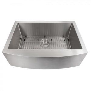 ZLINE 30" Zermatt Farmhouse Apron Mount Single Bowl Kitchen Sink with Bottom Grid