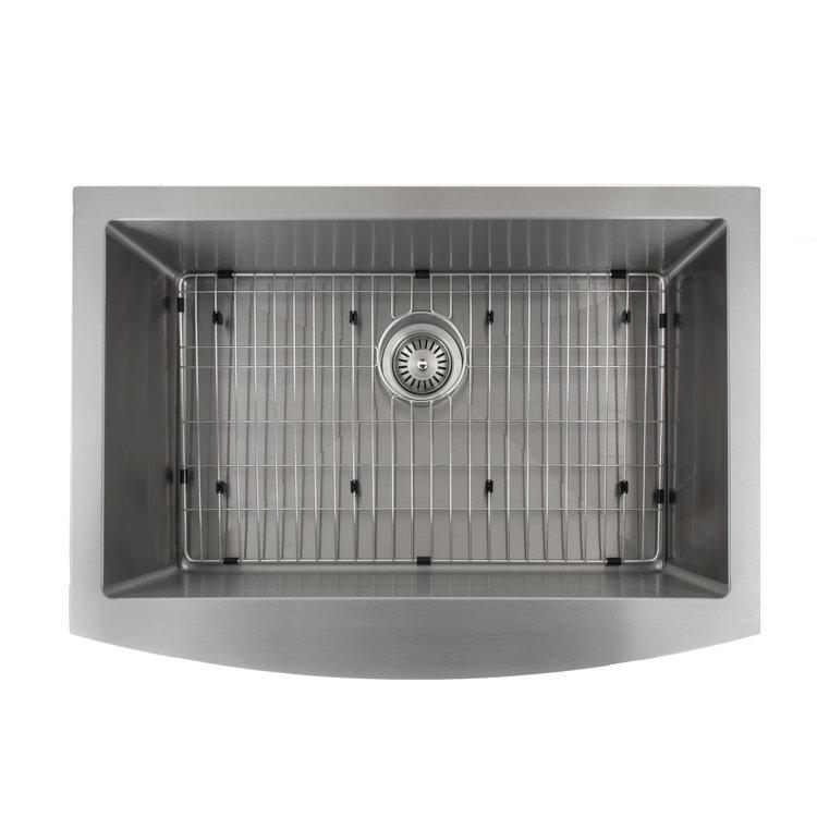 ZLINE 30" Zermatt Farmhouse Apron Mount Single Bowl Kitchen Sink with Bottom Grid