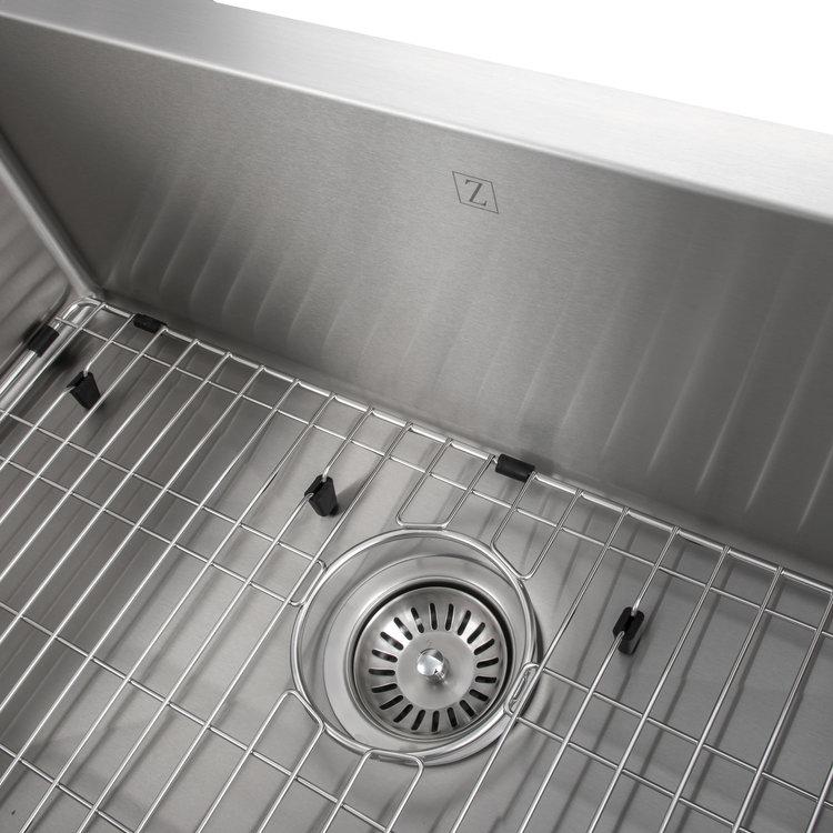 ZLINE 30" Zermatt Farmhouse Apron Mount Single Bowl Kitchen Sink with Bottom Grid