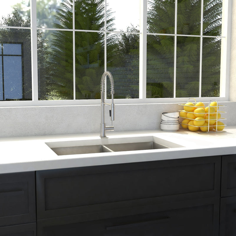 ZLINE 33" Anton Undermount Double Bowl Kitchen Sink with Bottom Grid