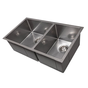 ZLINE 33" Chamonix Undermount Double Bowl Kitchen Sink with Bottom Grid 