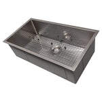 ZLINE 33" Meribel Undermount Single Bowl Kitchen Sink with Bottom Grid 