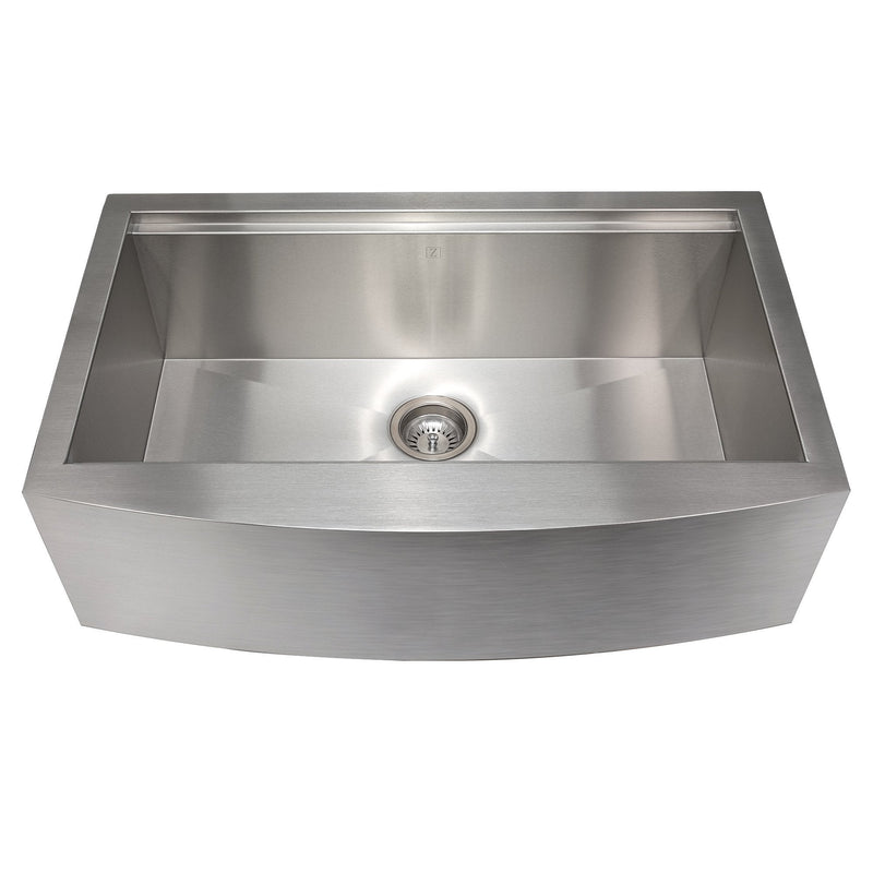 ZLINE 33" Moritz Farmhouse Apron Mount Single Bowl Kitchen Sink with Bottom Grid and Accessories
